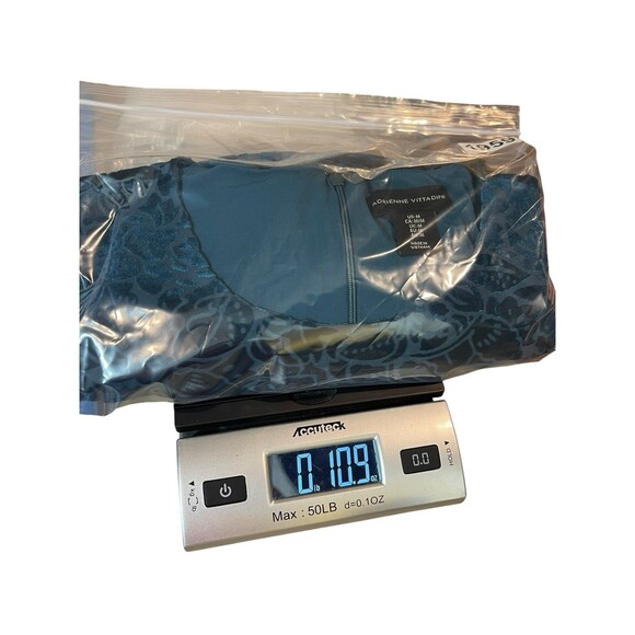 Adrienne Vittadini M Teal Blue Velvet Burnout Floral Long Bell Sleeve Dress - Picture 11 of 12